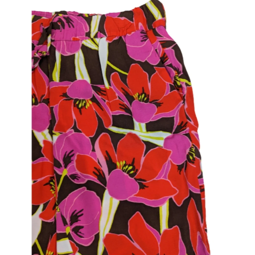 Kate Spade Pink & Red Floral Ankle Pants - Size 8 - Picture 7 of 10